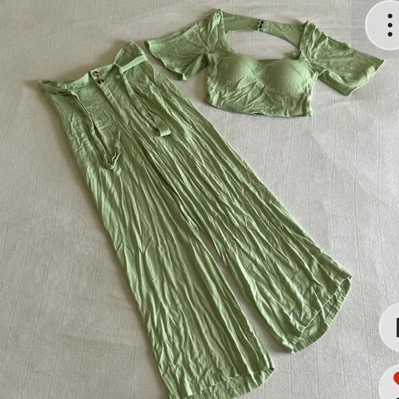 City Blue lime green 2 piece pant set from Brazil | size S - Picture 4 of 8